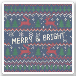 Merry & Bright Ugly Christmas Sweater シール