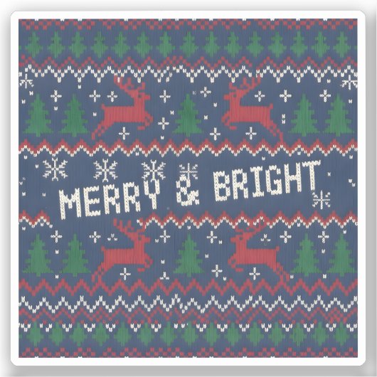 Merry & Bright Ugly Christmas Sweater シール (正面)