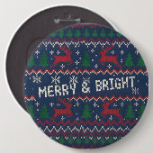 Merry & Bright Ugly Christmas Sweater 缶バッジ (正面&裏面)