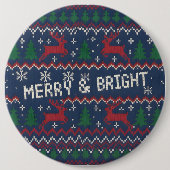 Merry & Bright Ugly Christmas Sweater 缶バッジ (正面)