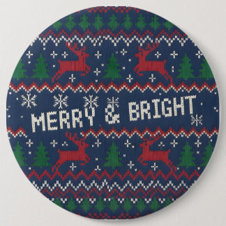 Merry & Bright Ugly Christmas Sweater 缶バッジ