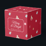 Merry & Bright Vintage Christmas フェイバーボックス<br><div class="desc">Add a nostalgic touch to your holiday celebrations with this vintage Christmas favor box. Featuring charming watercolor illustrations of classic Christmas ornaments, rocking horses, and candy canes, along with the festive phrase “Merry & Bright, ” it brings warmth and cheer to your holiday table. Perfect for party favors, sweet treats,...</div>