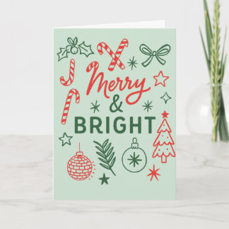 Merry & Bright Vintage Holiday Card カード