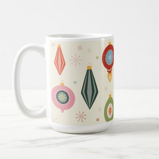 Merry & Bright Vintage Ornament Mug  コーヒーマグカップ (左)