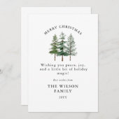 Merry & Bright – Watercolor Forest Christmas 招待状 (正面/裏面)