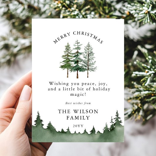 Merry & Bright – Watercolor Forest Christmas 招待状