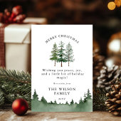 Merry & Bright – Watercolor Forest Christmas 招待状