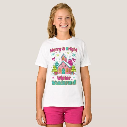 "Merry & Bright Winter Wonderland" Tシャツ (正面フル)