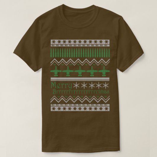 Merry Brrrrrrrtmas A10 Warthog Ugly Christmas Swea Tシャツ (デザイン正面)