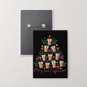 Merry & Caffeinated Xmas Coquette Coffee Latte 缶バッジ (正面/裏面)