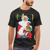 Merry Cagemas Santa Knee Nicolas Cage Christmas Es Tシャツ (正面)