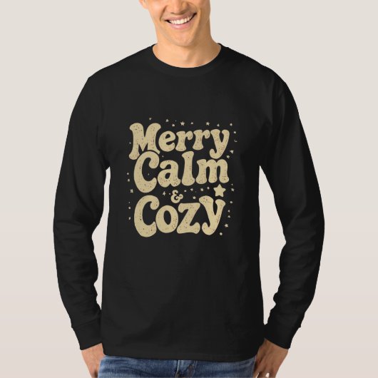 Merry, Calm & Cozy Christmas Illustration Tシャツ (正面)