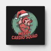 Merry Cardio Squad 可愛い心臓のクリスマスグッズ サンタと電飾 フォトプラーク (正面)