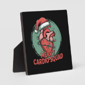 Merry Cardio Squad 可愛い心臓のクリスマスグッズ サンタと電飾 フォトプラーク (正面)