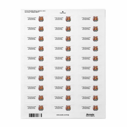 Merry Catmas Christmas Return Address Label ラベル (フルシート)