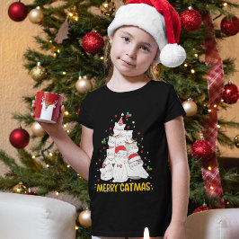 Merry Catmas Funny Cats Christmas Tree Tシャツ