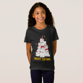 Merry Catmas Funny Cats Christmas Tree Tシャツ (正面フル)
