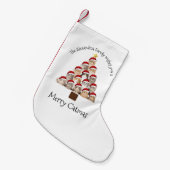 Merry Catmas Personalized Family Christmas Holiday スモールクリスマスストッキング (正面 (吊り時))