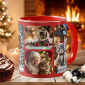 Merry Catmas Photo Collage Christmas マグカップ