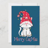 Merry Catmas Xmas Gift Funny Cute Gnomes Cat 招待状 (正面)