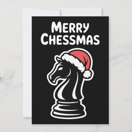 Merry Chessmas Christmas Chess Xmas Santa Hat シーズンカード (正面)