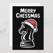 Merry Chessmas Christmas Chess Xmas Santa Hat シーズンカード (正面/裏面)