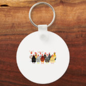 Merry Chickmas Chicken Christmas Ornament Lights S キーホルダー (正面)