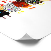 Merry Chickmas Chicken Christmas Ornament Lights S ポスター (角)