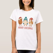 Merry Chickmas Funny Christmas Chickens Winter  Tシャツ (正面)