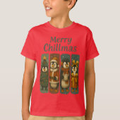 Merry Chillmas Cute Penguins Tシャツ (正面)