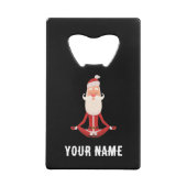 Merry Chillmas Meditating Zen Santa Holiday クレジットカード栓抜き (裏面)