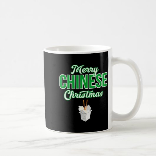 Merry Chinese Christmas Xmas Funny Restaurant Take コーヒーマグカップ (右)