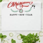 Merry Chirstmas Happy New Year  キッチンタオル (折り畳み)