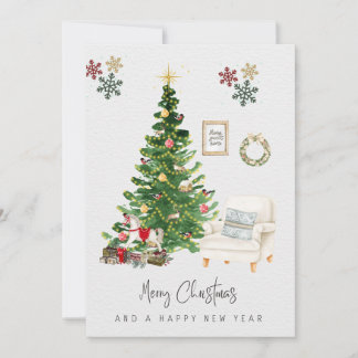 Merry Chrismas And Happy New Year Holiday Card シーズンカード