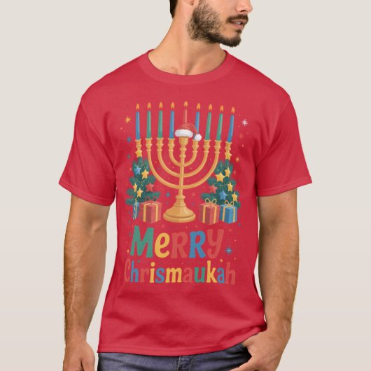Merry Chrismukkah 2025 Happy Hanukkah Christmas gi Tシャツ (正面)
