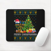 Merry Chrismukkah Happy Hanukkah Ugly Sweater Fami マウスパッド (マウス)