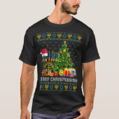 Merry Chrismukkah Happy Hanukkah Ugly Sweater Fami Tシャツ (正面)