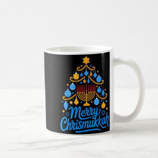 Merry Chrismukkah Holiday Hanukkah Family Matching コーヒーマグカップ (右)
