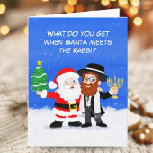 Merry Chrismukkah Santa Meets the Rabbi Funny カード