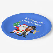 Merry Chrismukkah Santa Meets the Rabbi Party ペーパープレート (アングル)