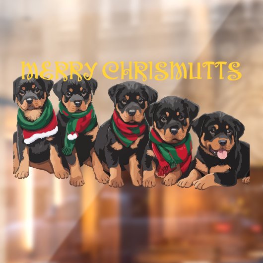 Merry Chrismutts Christmas Holiday Puppies Festive ウィンドウサイン (シート2)