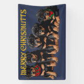 Merry Chrismutts Christmas Holiday Puppies Festive 横断幕 (縦)