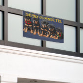 Merry Chrismutts Christmas Holiday Puppies Festive 横断幕 (ビルの外側)