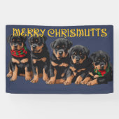 Merry Chrismutts Christmas Holiday Puppies Festive 横断幕 (横)