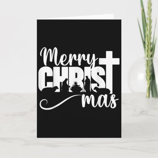Merry Christ Mas Christian Christmas Jesus Christm カード (正面)