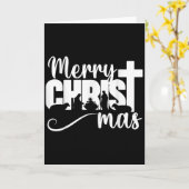 Merry Christ Mas Christian Christmas Jesus Christm カード (黄色い花)