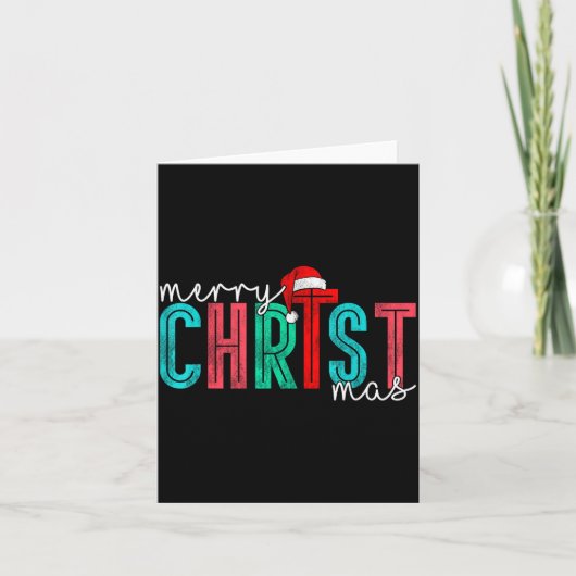Merry Christ Mas Christian God Matching Christmas カード (正面)