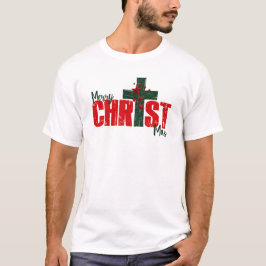 Merry CHRIST MAS Christmas men's t-shirt Tシャツ