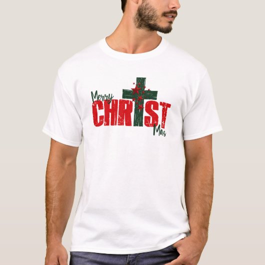 Merry CHRIST MAS Christmas men's t-shirt Tシャツ (正面)