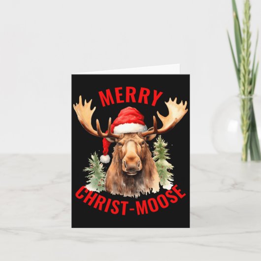 Merry Christ Moose Funny Christmas Moose  カード (正面)